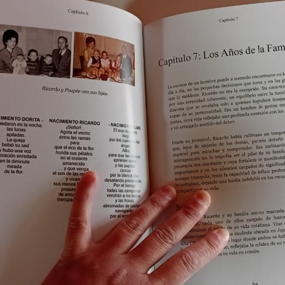 Capítulos interiores de un libro biográfico