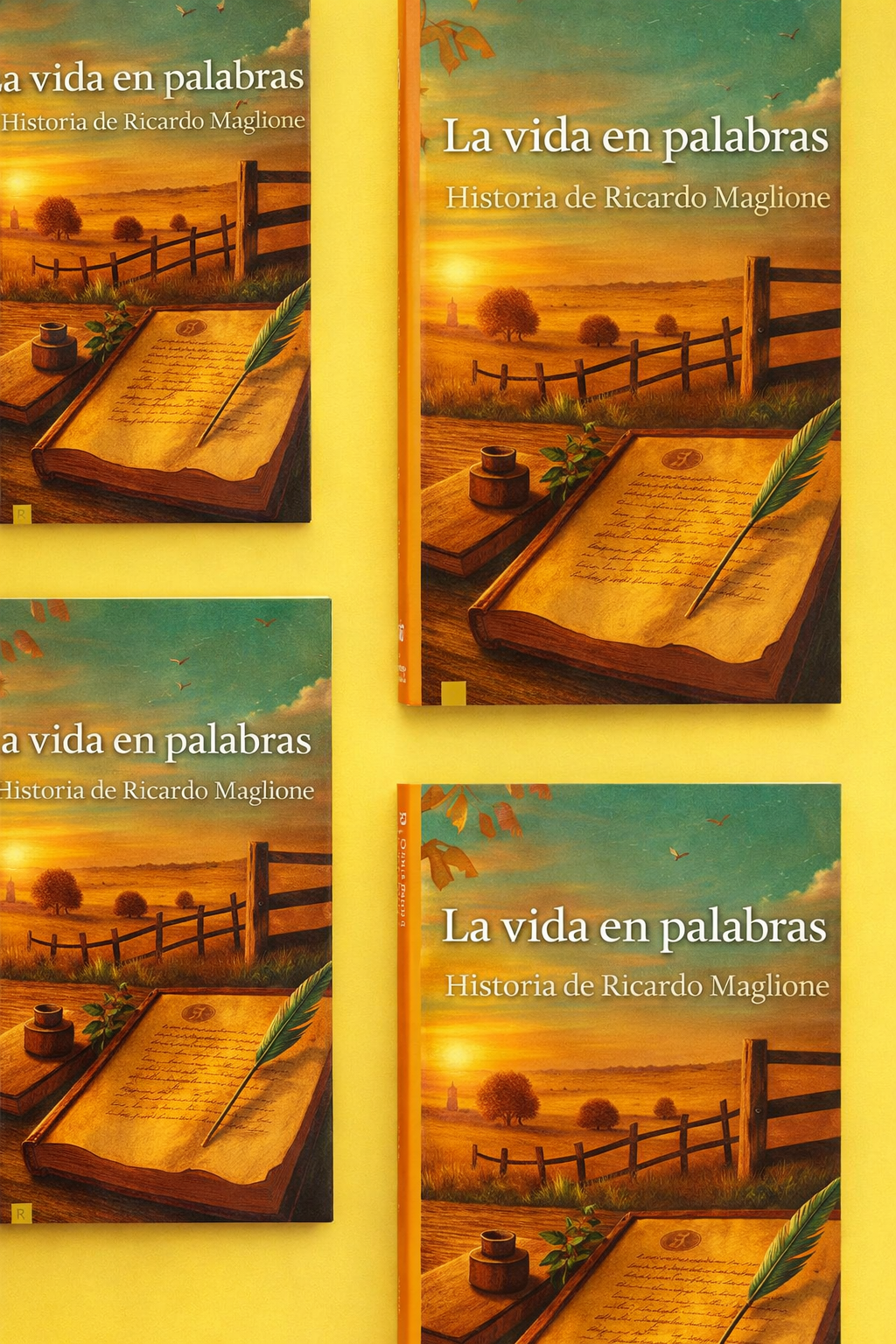 P&aacute;ginas interiores de un libro biogr&aacute;fico premium